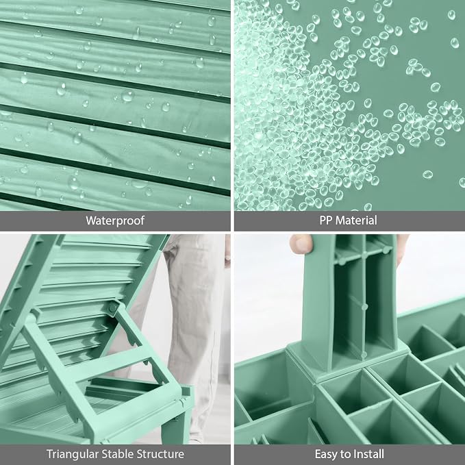 Nestl Sun Tanning Chair - Sage Green Chaise Lounge Chair Outdoor, Lightweight Pool Lounge Chairs, Adjustable 5-Position Reclining Lawn Chair, Waterproof Beach Outdoor Lounge Chairs