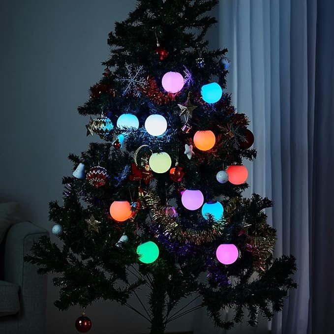 YESIE 4Packs Rechargeable Pool Lights, 3-Inch LED Orb Lamp,Fast Charging, 12hrs Working Time,Remote Control, 3 Timer, 16 Colors Ball, Inground Swimming Pools Accessories, Christmas Decoration