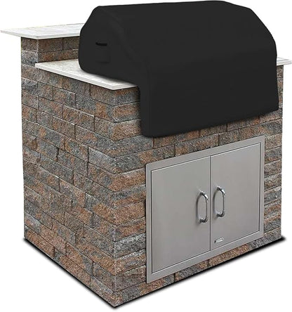 Covers & all Built-in Outdoor Grill Cover, Durable 12 Oz Waterproof Cover Max Material with Air Pocket & Elastic for Snug Fit (44" W x 27" D x 26" H Inches, Black)