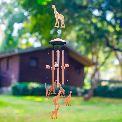 Giraffe Wind Chimes for Outside,Giraffe Gifts for Women Men/Memorial Gifts/Birthday Gift Metal windchimes Outdoors/Indoors,Garden Decor,Patio,Home,Porch,Yard Decorations