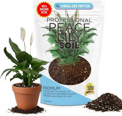 Professional Peace Lily Soil 8.2 Quarts Ready to Use, Premium Potting Soil for Peace Lily Plant Indoor, Peat Moss Coco Coir Perlite Dolomite, Well Draining Peace Lily Potting Soil Made in USA