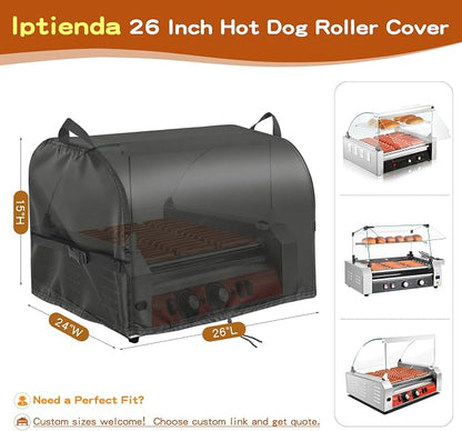 Hot Dog Roller Cover, 26inch Hotdog Machine Cover for Hot Dog Roller Grill, Hotdog Cooker, Hotdogs Warmer, Hot Dogs Maker, Hot Dogs Toaster-26 L x 24" W x 15" H