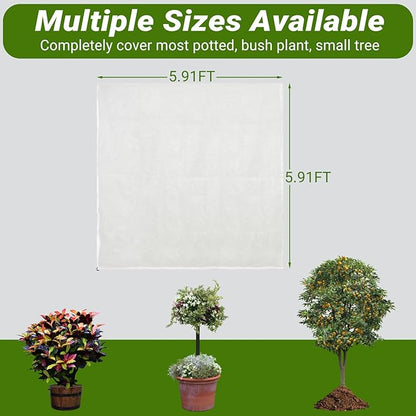 4 Pack Fruit Tree Netting Covers with Zipper & Drawstring – 5.9x5.9FT Ultra-Fine Mesh Garden Netting – Insect & Bird Barrier for Tree, Plant & Crop Protection