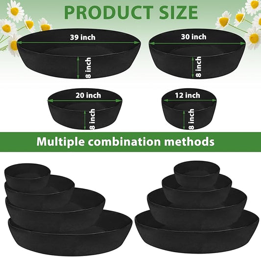 Wenfan 4 Tiered Strawberry Planter Fabric Raised Garden Planting Bed Stackable Strawberry Planter Bag Felt Planting Container for Growing Vegetables Herb Plant, 8 Inch Deep, Round