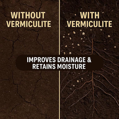 Horticultural Organic Vermiculite for Plants - Medium Grade - Natural Soil Additive for Gardening, Houseplants, Mushrooms, Potted Plants, Hydroponics, Terrariums (3 Quart)