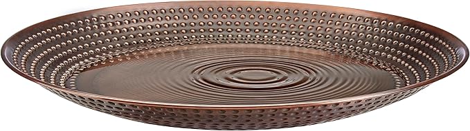 Bird Bath Basin Only, Water Fountain for Outside Backyard, Outdoor, Patio, Garden, Birdbath Gift for Bird Lovers Watchers, Large 20" Copper Metal Bronze Finish by Good Directions