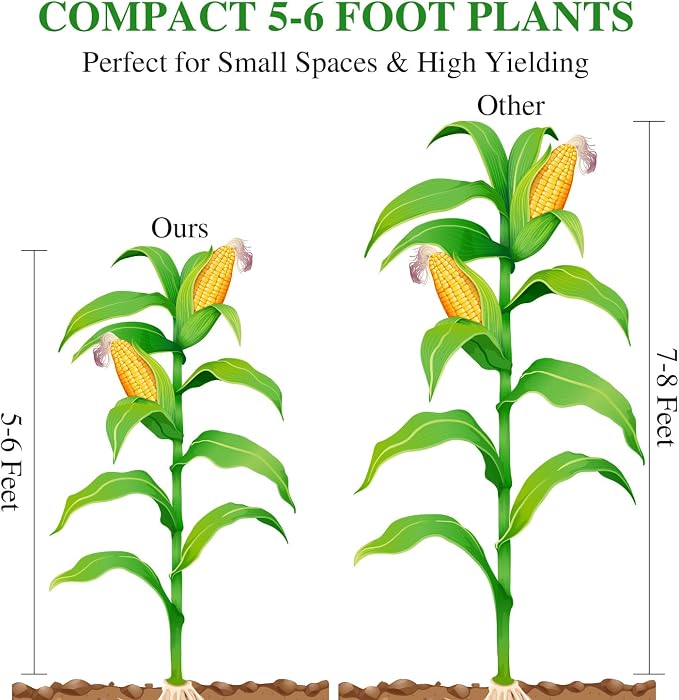 Groundio Golden Bantam Corn Seeds, 100 Non-GMO Heirloom Vegetable Seeds, High Germination Sweet Corn Seed for Outdoor Home Garden (Zea mays)