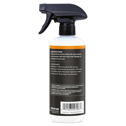 GEAR AID UV Protectant and Conditioner Spray, Apply to Outdoor Gear Made of Plastic, Vinyl, Neoprene Such as Tents, Boat Covers, Kayaks and More to Prevent Cracking, Discoloration and Fading, 16.9 oz