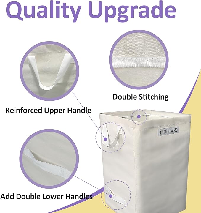 Heavy Duty Lawn and Leaf Bag 24 Gallon, Reusable Square Outdoor Yard Waste Bag with 4 Handles, Tear-Resistant for Lawn Clippings, Storage, Moving