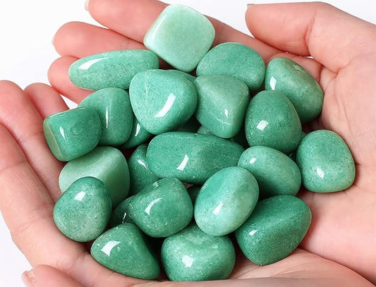 QINJIEJIE Crystals Green Aventurine (1000+ Carats) Polished Stone 0.6-1" Natural Irregular Stone Tumbled Reiki Healing Crystal Decoration Bulk 0.45 LB 200G