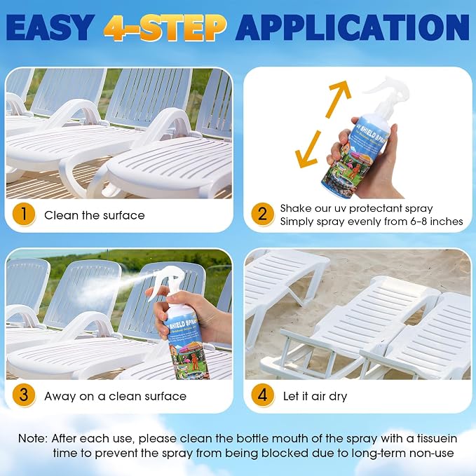 Swiffen 2 Pack UV Protectant Spray for Outdoor Decor Furniture Clear Water-Based Shield Prevents Fading Peeling Cracking Ideal for Resin Wood Metal Garden Statues 10.14 Fl Oz Each