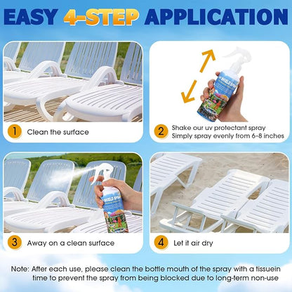 Swiffen 2 Pack UV Protectant Spray for Outdoor Decor Furniture Clear Water-Based Shield Prevents Fading Peeling Cracking Ideal for Resin Wood Metal Garden Statues 10.14 Fl Oz Each