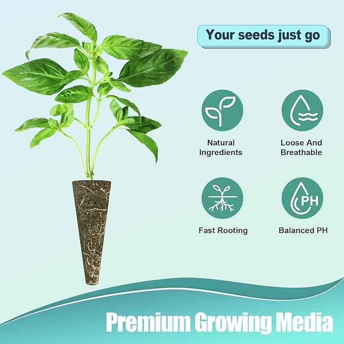 Haligo 150pcs Seed Pod Kit for Hydroponics, Grow Anything Kit with 100pcs Grow Sponges, 50pcs Pods Labels, Hydroponics Pods Replacement Compatible with Hydroponics Growing System from All Brands