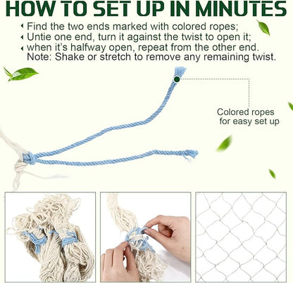 1 Piece White Jute Net Plant Support Netting 6.6 x 8 ft Heavy Duty Garden Plant Trellis Netting for Climbing Outdoor Indoor Grow Net for Cucumber Vine Tomatoes Peas Flower Fruits Vegetables