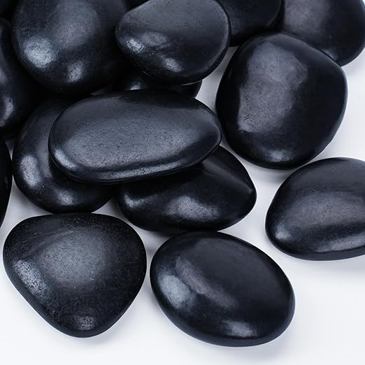 20lbs Black Rocks for Planters, 2-3 Inch Decorative Rocks for Potted Plants, Polished Garden Stones for Outdoor Landscaping, Walkways, Yard, River Rocks for Flower Pots, Vase