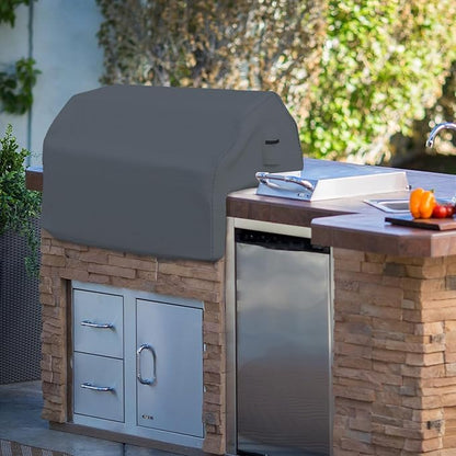 Covers & all Built-in Outdoor Grill Cover, Durable 12 Oz Waterproof Cover Max Material with Air Pocket & Elastic for Snug Fit (36" W x 26" D x 24" H Inches, Grey)