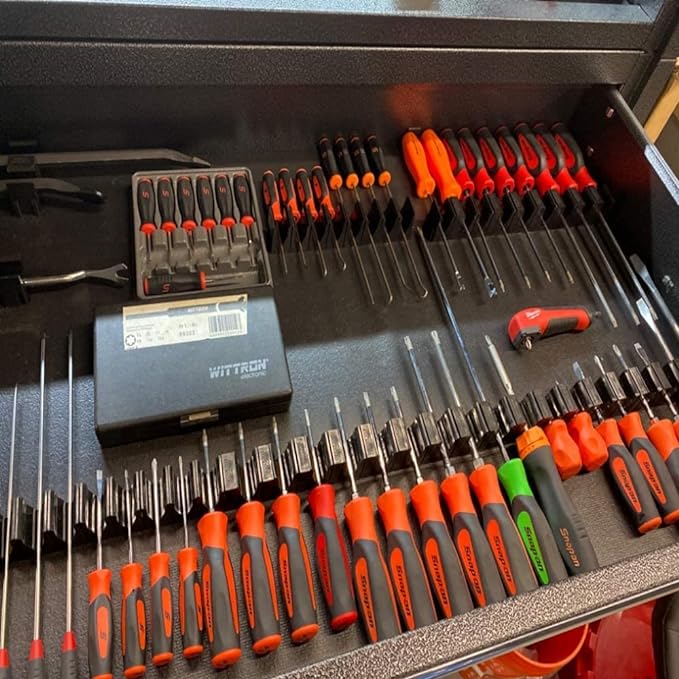 ToolBox Widget Screwdriver Organizer Pro Series 4.0 – Magnetic Holder for Tool Drawers – Modular Toolbox Organizer System – Tool Storage for Professional & DIY Mechanics - 1 Pack, 12 Holders