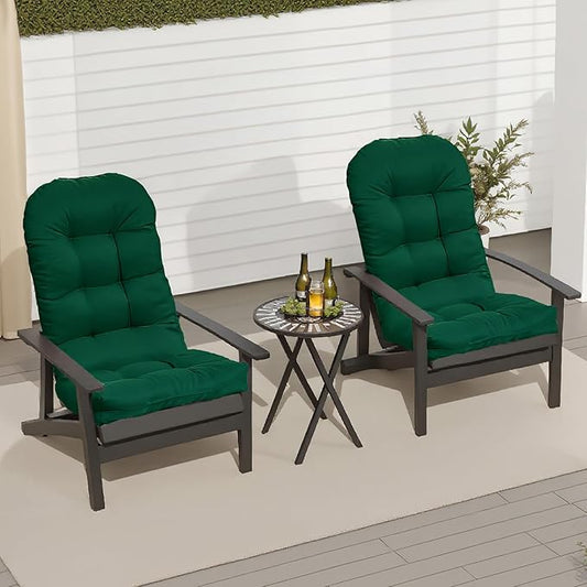 Adirondack Chair Cushion, Waterproof Outdoor Seat Cushions for Patio Furniture, Thick High Back Replacement Pad for Porch Lawn Wicker Dining Desk Chair, Rocking Chair Cushion, Emerald