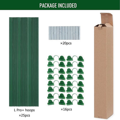 MAXPACE Greenhouse Hoops for DIY 2.7ft or Wider Grow Tunnel, Rust-Free Fiberglass Support Hoops Frame for Garden Fabric, Plant Support Garden Stakes, Gardening Supplies, 25pcs