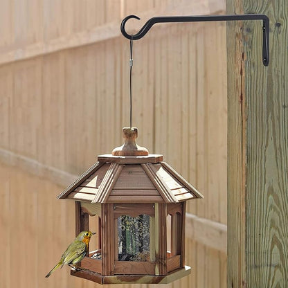 AILIN YELOKIE 12inch 4 Pack Plant Hanger, Sturdy Hanging Plant Hangers Outdoor, Bird Feeder Hanger for Bird Feeders, Planters, Lanterns, Wind Chimes Indoor Outdoor, Upgrade Black