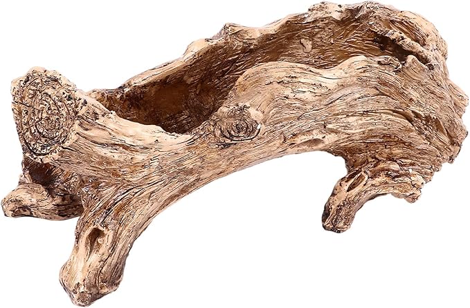 Pilipane Artificial Driftwood Planter Realistic Resin Succulent Planter Vintage Tree Root Stump Log Like Flower Container Pot for Home Garden Decoration Indoor Outdoor Use