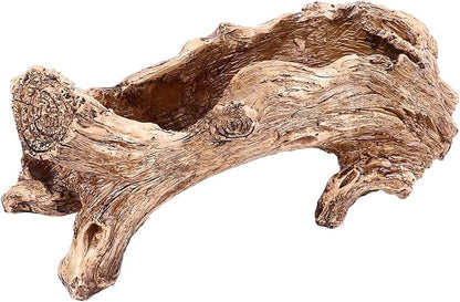 Pilipane Artificial Driftwood Planter Realistic Resin Succulent Planter Vintage Tree Root Stump Log Like Flower Container Pot for Home Garden Decoration Indoor Outdoor Use