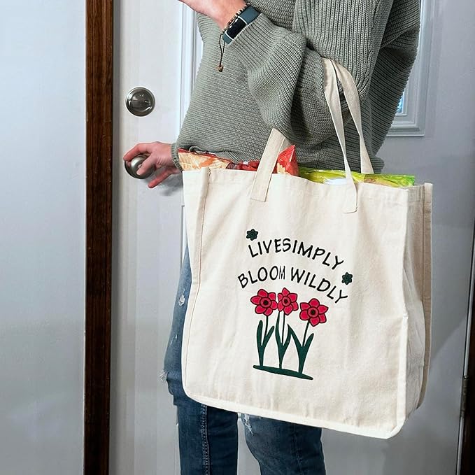 Tierra Garden Tote Bag - Great Tote Bag - Soft & Durable - Straps - Perfect for Gift - Reusable - 100% cotton canvas