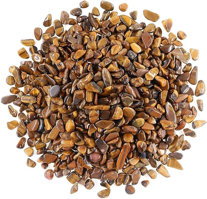 WAYBER Decorative Rocks, 2 Lbs/920g (Fill 1.8 Cups) Tiger's Eye Stones Irregular Gem Pebbles Quartz Gravel for Aquarium Turtle Tank Decoration/Succulent Plants Ornament/Flowerpot Vase Landscape