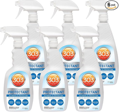 303 Aerospace Protectant for Vinyl, Plastic & Rubber, 32 oz 6-Pack | Provides UV protection while helping prevent fading, cracking, and discoloration.