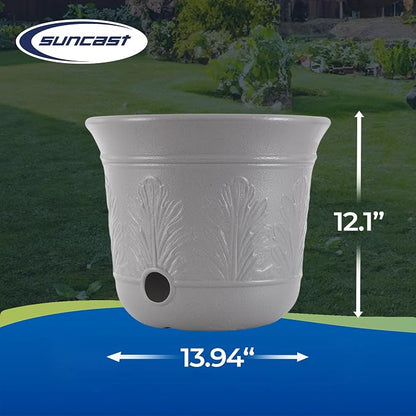 Suncast 2 Pack 300 Foot Heavy Duty 5 Gallon Decorative Plastic Hose Pot for Expandable and Lightweight Hoses, Ideal for Garden, Patio and Backyard Use