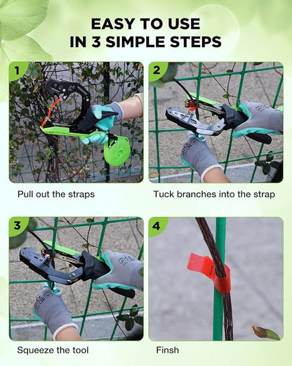 WORKPRO Plant Tying Machine, Lightweight Tape Gun for Tying Vines and Support Plants, Includes Gloves, 20 Rolls of Tape, 10000 Staples, Ideal for Tomatoes, Grapes, Cucumber and Vegetables