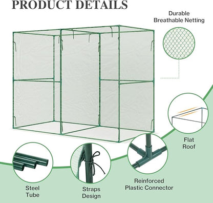 BPS Crop Cages for Garden Plant, 8x4x6 Ft Plant Netting Protection Tent with Zippered Door for Plants, Raised Garden Bed Cover with Frame for Vegetables, Fruits and Flowers