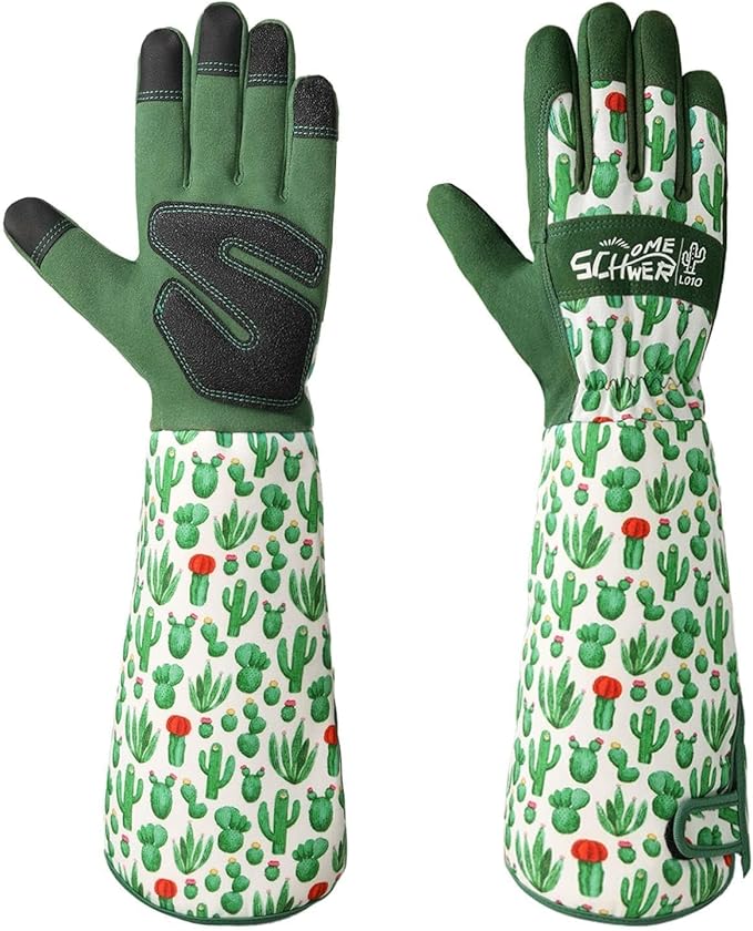 Schwer Gardening Gloves for Women, Rose Pruning Gloves with Reinforced Fingertips & Palm, Touchscreen, Breathable Long Garden Glove for Yard, Gardening Essentials & Supplies, Gifts for Gardener, M