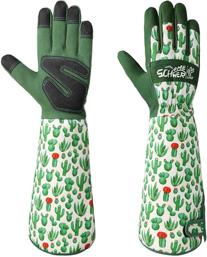 Schwer Gardening Gloves for Women, Rose Pruning Gloves with Reinforced Fingertips & Palm, Touchscreen, Breathable Long Garden Glove for Yard, Gardening Essentials & Supplies, Gifts for Gardener, S