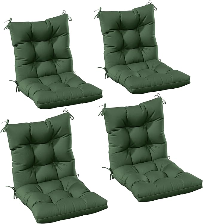 Patio Seat&Back Chair Cushions for Outdoor Furniture，Comfortable Cushions for Rocking/Dining/Lawn Chair-Set of 4
