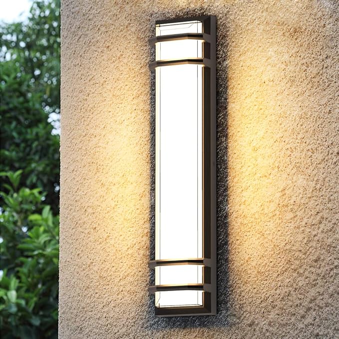Sytmhoe Exterior Wall Lights,23.6in 36W LED Modern Porch & Patio Wall Light Fixture, Black Aluminum Exterior Sconce Wall Mounted Lights Suitable for Garage Living Room Courtyard House(3000K)