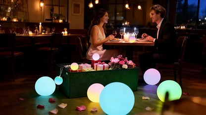 LOFTEK Color Changing Night Light, Smart LED Lamp with Bluetooth APP and Remote Control, 220 Scene Modes, 12-inch RGB Ball Mood Lighting for Living Room (Corded Electric)