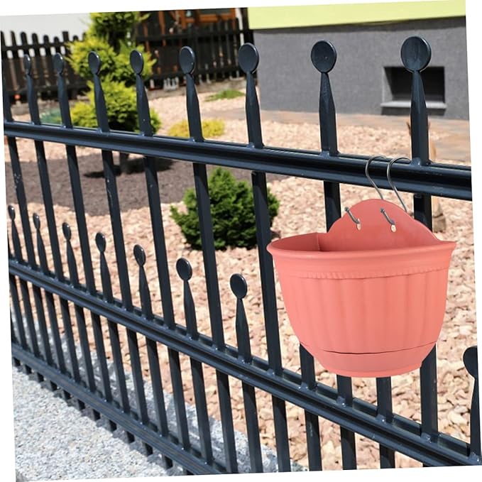 BESPORTBLE Elegant Wall Flower Pot Plastic Material Imitation Leather Design Wall Hanging Vase