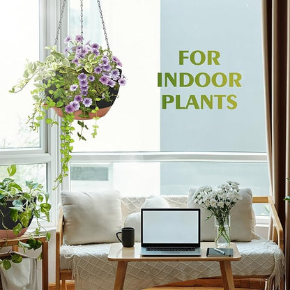 GARDIFE Hanging Planters for Indoor Outdoor Plants, 2 Pack Self Watering Hanging Pot with Drainage Holes & Removable Tray (Black, 12 inch)