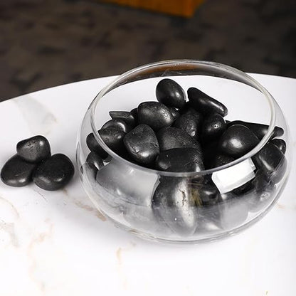 11LB Black River Rocks for Vases 3/4-1 5/8Inch River Stones Decorative Rocks for Plants Indoor Pebbles for Crafts Decorative Stones Gravels Rocks for Plants Outdoor