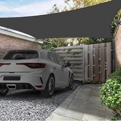 AsterOutdoor Sun Shade Sail Rectangle 12' x 16' UV Block Canopy for Patio Backyard Lawn Garden Outdoor Activities, Graphite