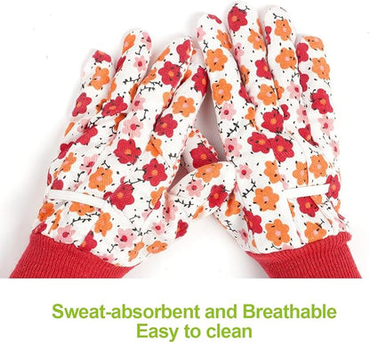 Ainiv Floral Gardening Gloves for Women/Ladies, Non-Slip Garden Work Gloves,Breathable Yard Work Glove Light Working Gloves