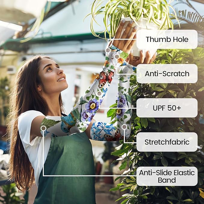 Gardening Sleeves for Women Farm Sun Protection Thorn Proof Cooling Arm Sleeves to Cover Arms for Garden Sports