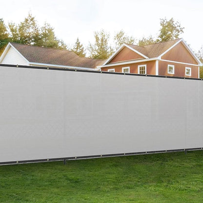 4'x232' Privacy Fence Screen Net Fencing 90% Privacy Blockage Windscreen Fence Cover with Copper Grommet for Patio Backyard Garden Swimming Pool, Zip Ties Included, Light Gray