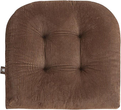 Outdoor Patio Cushion, Rocking Chair Cushion, Tufted Pads, Set of Upper and Lower with Ties Pack of 2 (2 Sets) - Back 20"×17", Seat 17"×17" (Brown)