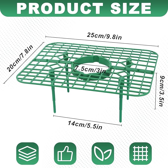 5 Pack Strawberry Plant Support Square Strawberry Supports for Garden Green Holder Plastic Stand with 4 Sturdy Legs Risers Growing Racks Frame