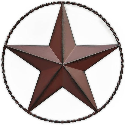 JoyEvy 12.4" Red Barn Star Wall Decor, Metal Stars for Outside or Inside Texas Stars Art Rustic Vintage Western Country Home Farmhouse Wall Decoration