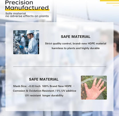 Garden Netting & Plant Netting, 4'x10' Fine Mesh Plant Protection Barrier, Garden Net Covers for Raised Beds, Mesh Fencing & Tree Net Bags, Protect Vegetables, Fruits, Plants & Flowers