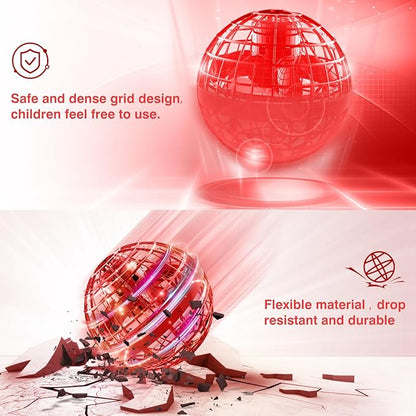 Ciniffo Flying Orb Ball 2025, Hand Controlled Boomerang Spinner Mini Drone Cosmic Globe Toy, Cool Toys Gift for 6 7 8 9 10+ Year Old Boys Girls Teens Outdoor Toys(Red)