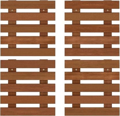 Furinno TIOMAN Outdoor Vertical Wall Planter, Set of 4 Wooden Hanging Planters, for Indoor, Outdoor Plants, Balcony, Patio, Natural